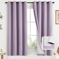 COSVIYA Grommet Lilac 100% Blackout Curtains 63 inch Length by COSVIYA