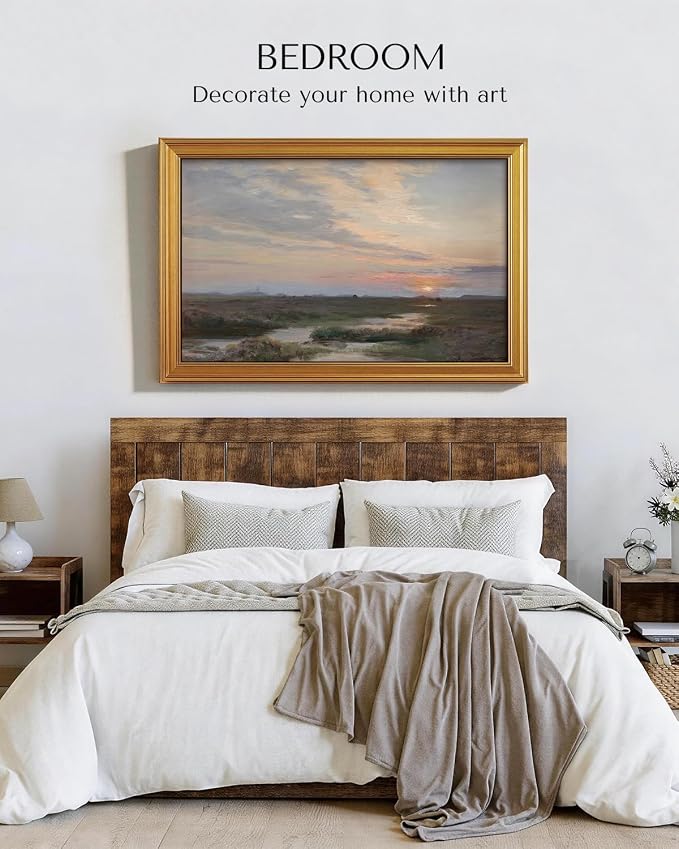 VIYYIEA Large Gold Framed Wall Art, Landscape Picture -Sunset- 36" x 24" - Image 7
