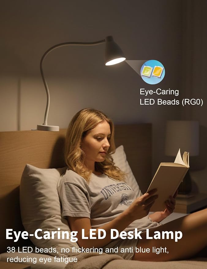 BOHON No Install Bedside Reading Light, Clip-Free Wall Mounted Lamp White | 5 - Image 5