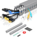 Open Slot Wire Duct Kit, 31.4"(2 x 15.7) Server Rack Cable Management, Cable Management Raceway for Hide Network HDMI VGA Cable, Wiring Raceway Cable Duct, Desk Wire Channel, 2 Pack, Grey