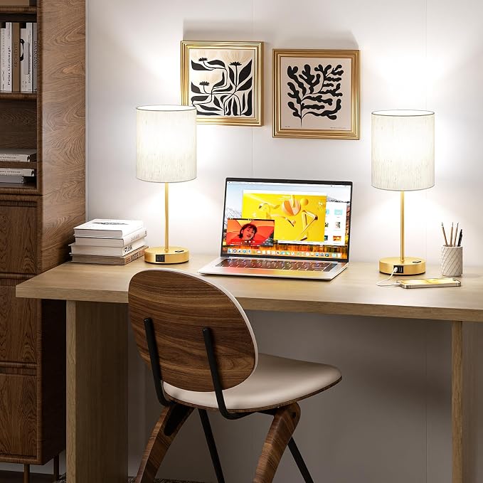 17.6" Gold Touch Lamps for Bedroom Set of 2 - Image 7