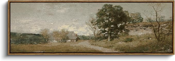 InSimSea Extra Large Framed Vintage Wall Art, Rustic Landscape, 36x12in | by InSimSeaArt
