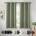 Short Sage Green Blackout Kitchen Curtain W40 x L54 Inch 2 Panels | Thermal by Woaboy