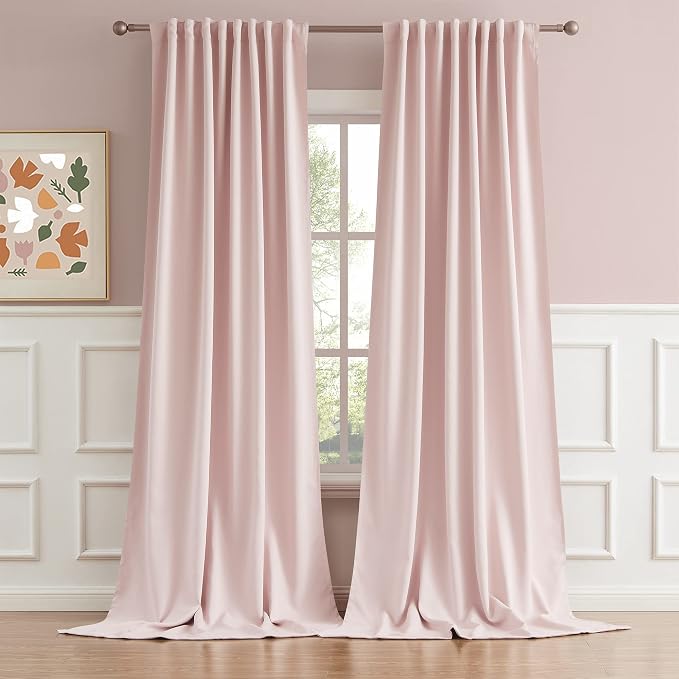 102 Inch Curtains Pink by DUALIFE