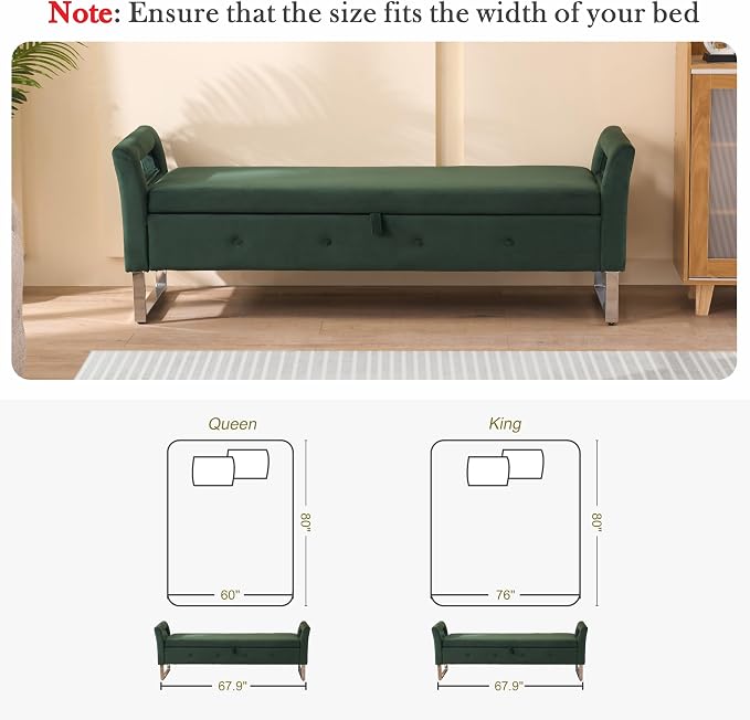 Aoiy & Wifon 67.91" W King Size Bench - Image 4