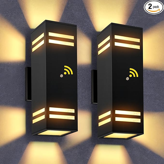 MZLITI Dusk to Dawn Outdoor Wall Light 2 Pack, Modern Exterior Lighting Fixtures for House, Black Outdoor Sconce Lights with LED Bulbs, Up Down Lights, Outside Garage Lights for House, Porch, Door