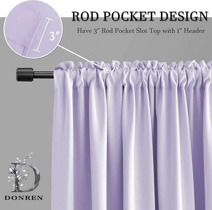 Lilac Room Darkening Curtain Panels 84" Long - Image 3