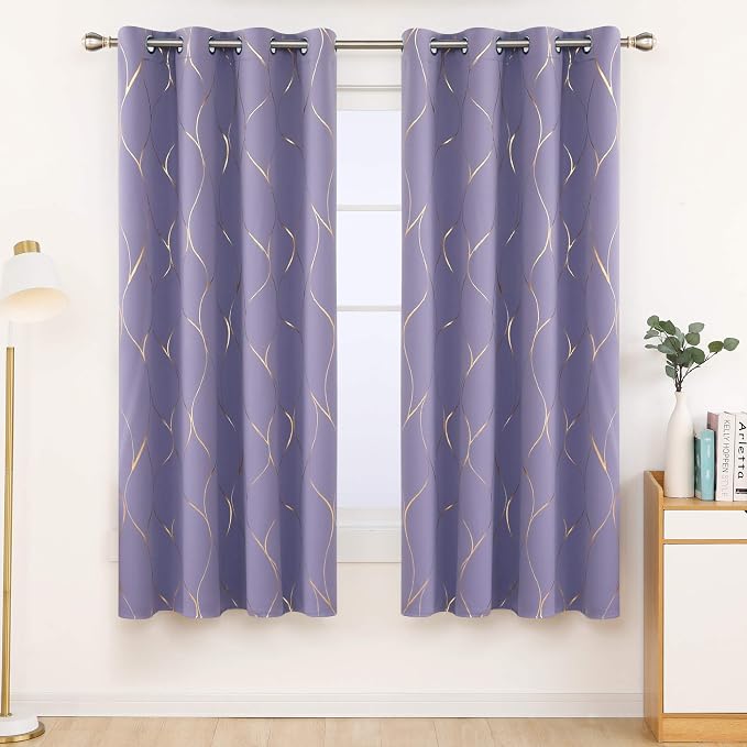 Deconovo Curtains for Living Room, Pattern Blackout Curtains 72 Inches Long | - Image 2