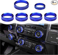 Knob Cover for F150 AC Climate Control Switch/Trailer/4WD/VOL/Tune Button Interior Center Console Trim Accessories Compatible with Ford F150 XLT 2016 2017 2018 2019 (Blue 6 Pcs)