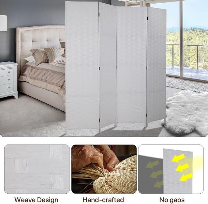 Room Dividers and Folding Privacy Screens 4 Panel 6 ft Foldable Portable Room - Image 4