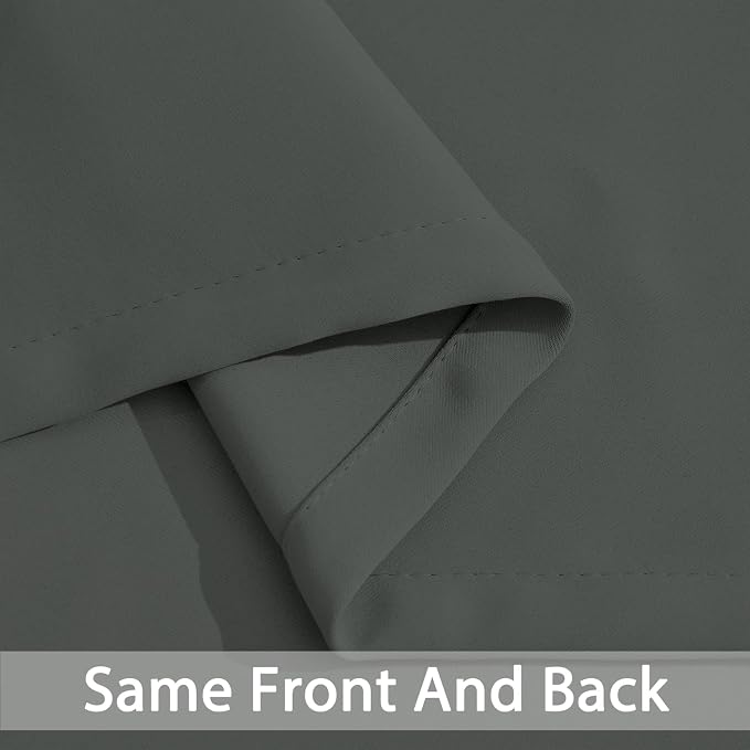Yakamok Blackout Curtains 38x90 inch Dark Grey Thermal Drapes-Bedroom | 2 panels - Image 5