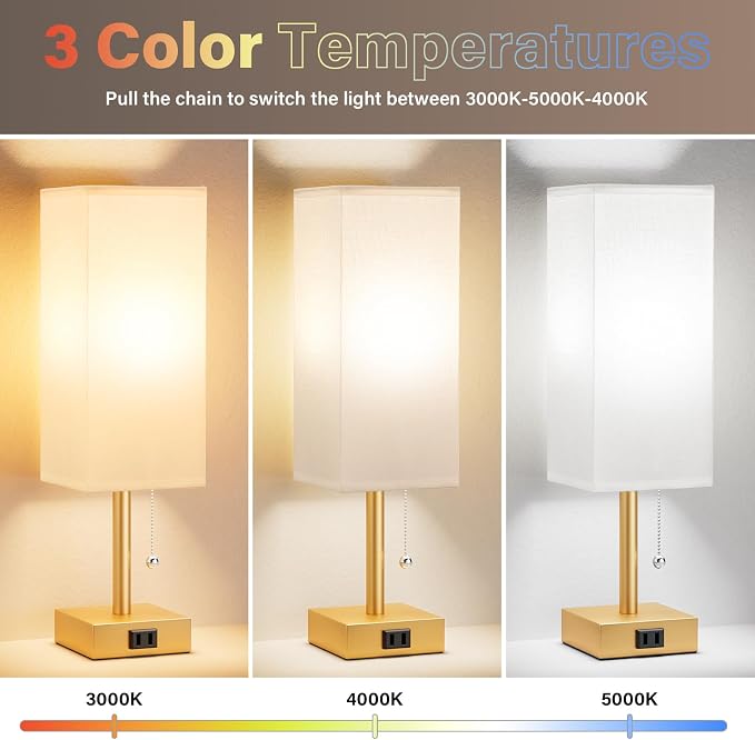 Bedside Lamp for Bedroom Set of 2 - Image 2