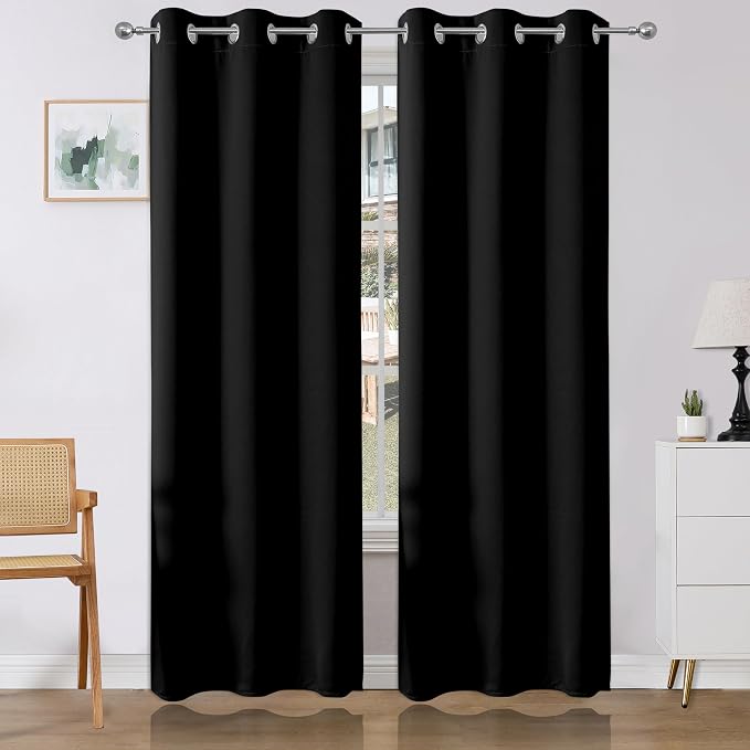 Joydeco Blackout Curtains 84 Inch Length 2 Panels Set, Thermal Insulated Long by JOYDECO
