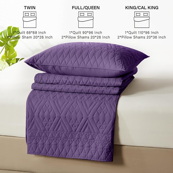 akkialla Full/Queen Quilt Set, Boho Geometric Pattern, Soft All-Season Bedding - Image 7