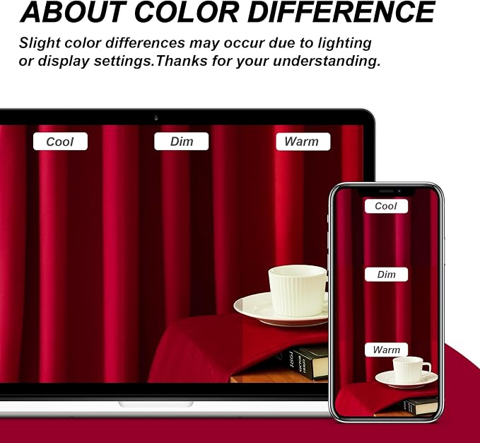 Christmas Red Velvet Curtains 96 Inches Long, Pinch Pleated Blackout Thermal - Image 8