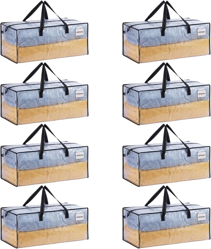 VENO Heavy Duty Moving Bags, Storage Bags, Easy Visibility, 8 Pack | Packing by Veno