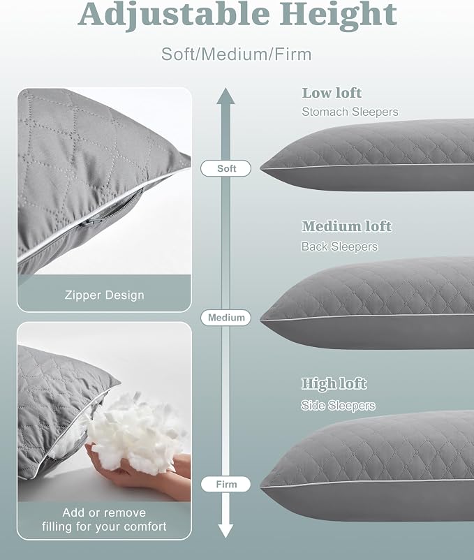 YZ HOME Long Body Pillow for Adults, Firm Body Pillow Shredded Memory Foam | - Image 6