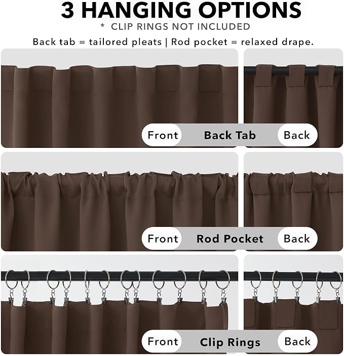 Deconovo Blackout Curtains for Bedroom, Living Room Curtains 95 Inches Long | - Image 2