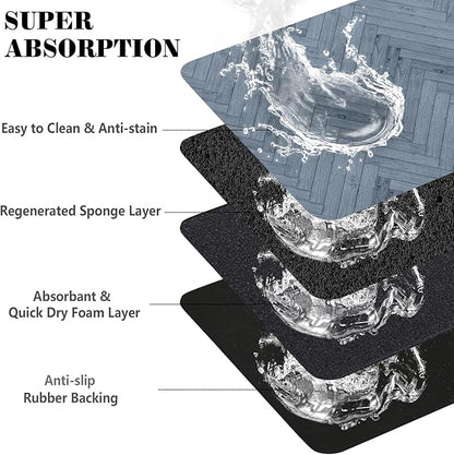 Dog Food Mats for Floors Absorbent, Pet Cat Food Mat - Quick Dry Dog Bowl Mats for Food and Water, Eco-Friendly Boho Pet Supplies