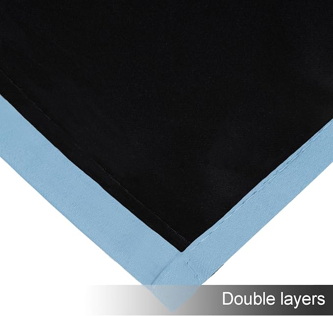 100% Blackout Curtains 84 Inch Long Sky Blue Curtains 2 Panels - Image 8