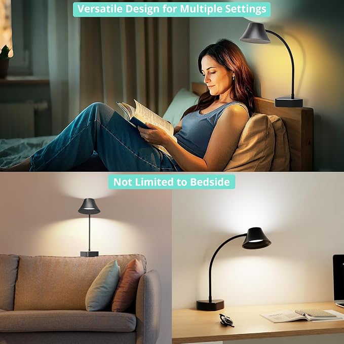 TONYFUL Bed Light for Headboard, Eye Care Reading Lamp, No Drilling Bed Light - Image 3