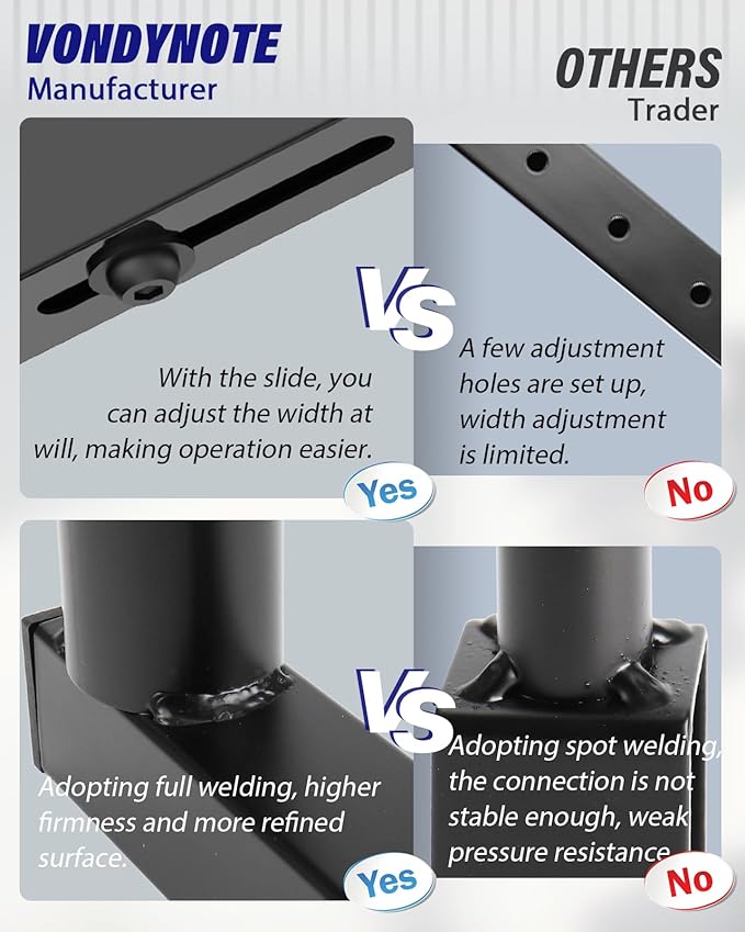 Vondynote Set of 2 Dual Speaker Mount Bar Mounting Fork Bracket Speaker Pole Width Adjustable