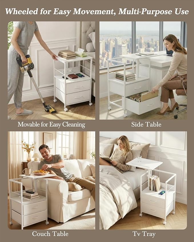 Faesun Swivel Lift Top Nightstand - Image 7