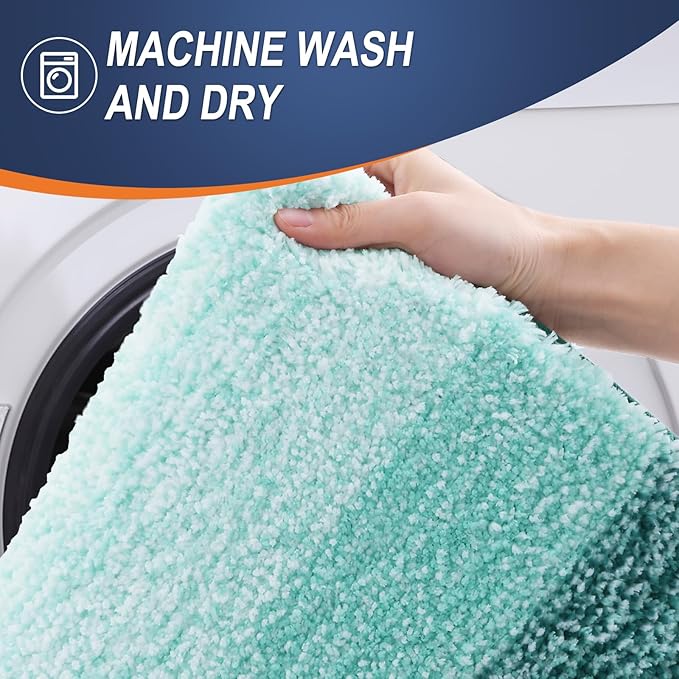 OLANLY Bathroom Runner Rugs 59x17, Extra Soft Absorbent Microfiber Bath Rugs, Rubber Backing, Quick Dry, Washable Bath Mats for Bathroom Floor, Tub and Shower, Home Decor Accessories, Blackish Green