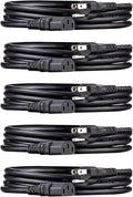 Amazon Basics PC Power Cord, 6 feet, 5-Pack, AC Power Cord for Monitor, Computer, TV, 3 Prong, 18 AWG, 125 Volts, Black