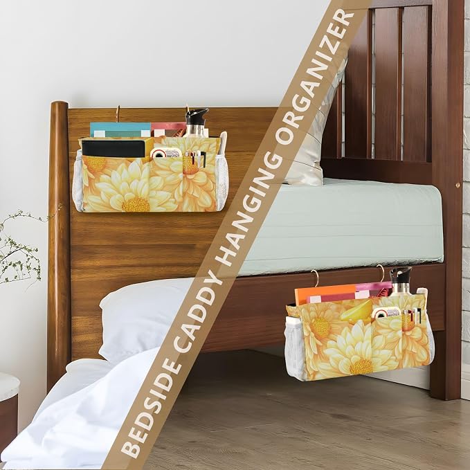 Bright Yellow Chrysanthemum Flowers and Lemon Bedside Caddy - Image 7