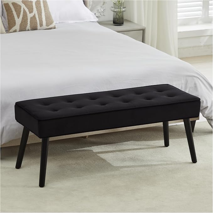 LOULENS Entryway Bench, Button Tufted, Upholstered Bench by LOULENS