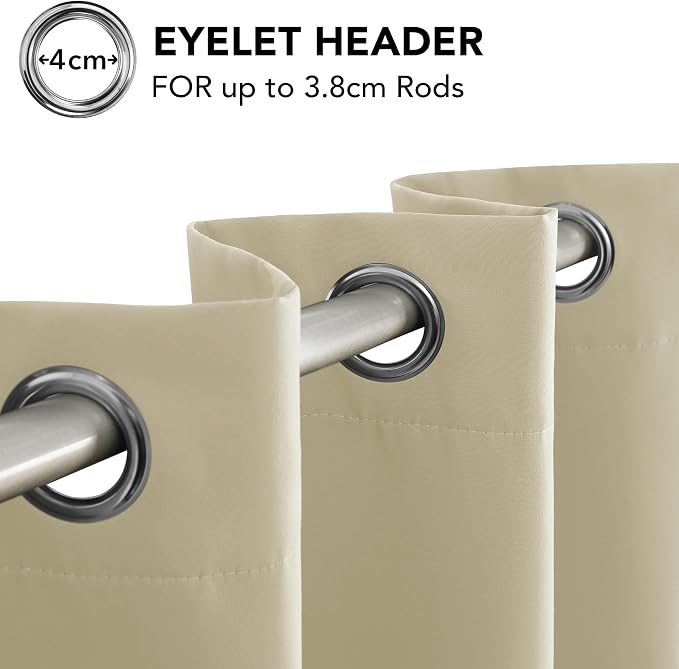Deconovo Blackout Curtains for Bedroom and Living Room 96 Inches Long | Black - Image 2
