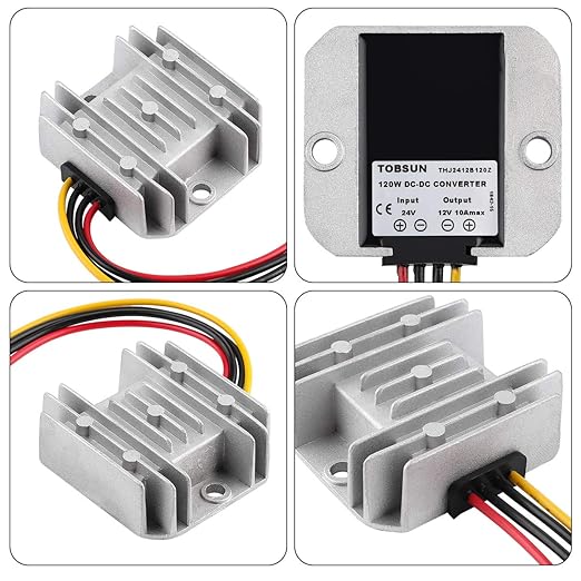 DC Voltage Reducer DC 24V Step Down to 12V 10A 120W Voltage Regulator Power Converter Waterproof Module Transformer for Golf Cart Club Car