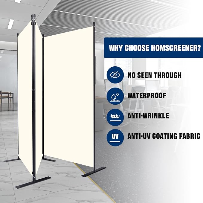 Room Divider 3 Panel-102''Wide, 6FT Room Dividers and Folding Privacy Screen | - Image 2