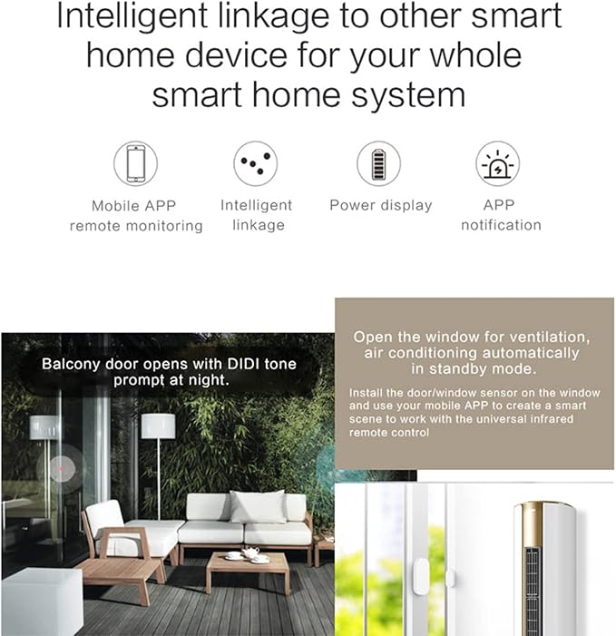 WiFi Door Sensor: Smart Door Open/Closed Detectors, Wireless Window Sensor with App Notification Alert, Contact Sensor for Home Security, Compatible with Alexa Google Assistant (3pack)