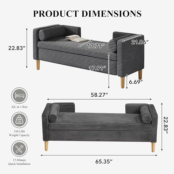 Storage Bench, End of Bed Bench - Image 2