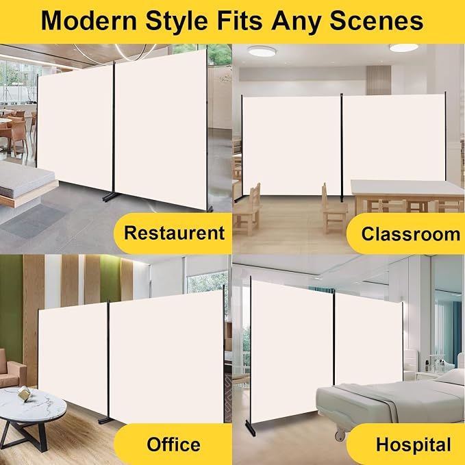 Room Divider 2 Panel Folding Privacy Screen, Wide Wall Divider - Image 6