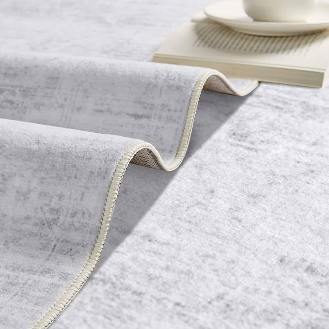 Latte&Fog Washable Blue Rugs for Living Room, 5x7 Area Rug for Bedroom | Non - Image 8