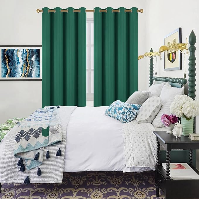 Diraysid Green Grommet Blackout Curtains - Image 4