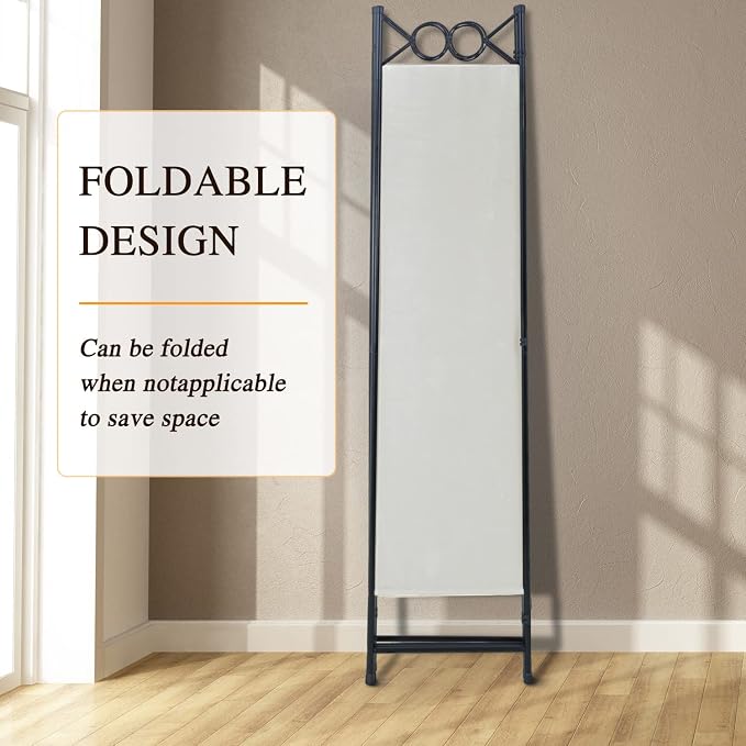 Dopinmin Room Divider Panel, Room Partiton 4 Panels Folding Privacy Screen | - Image 6