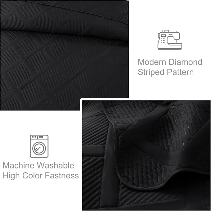 Exclusivo Mezcla Quilts Queen Size, Modern Striped Pattern, Lightweight Bedding - Image 5