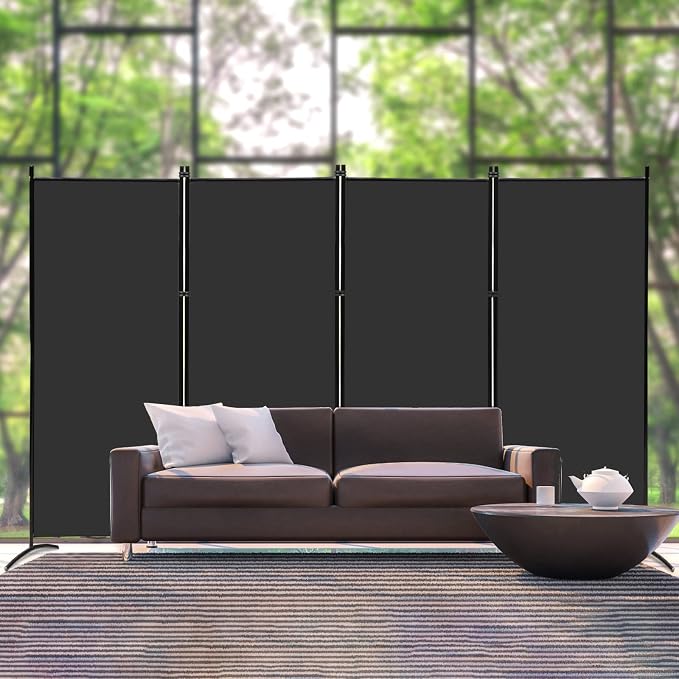 MAYOLIAH 4 Panel Privacy Screen Room Dividers 6FT Tall Portable Office Wall | - Image 2