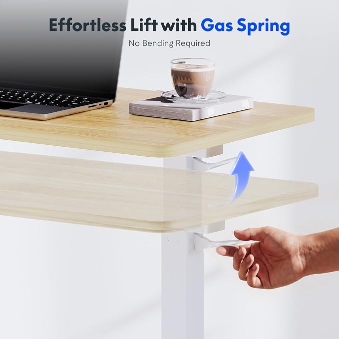 FLEXISPOT H7 32" Pneumatic Height-Adjustable Overbed Table - Image 4