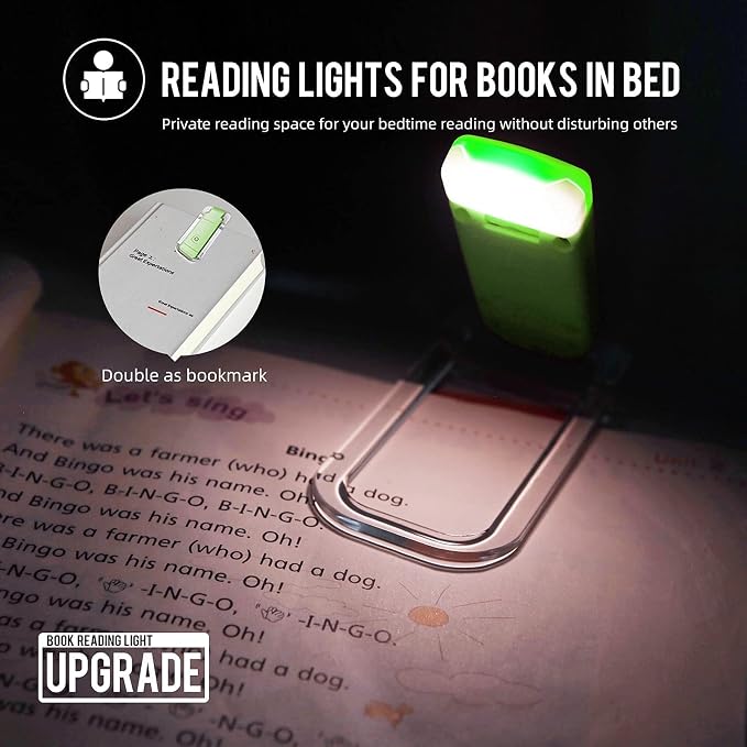 EGWASER Portable USB Rechargeable LED Clip on Book Light - Image 2