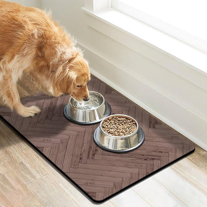Dog Food Mats for Floors Absorbent, Pet Cat Food Mat - Quick Dry Dog Bowl Mats for Food and Water
