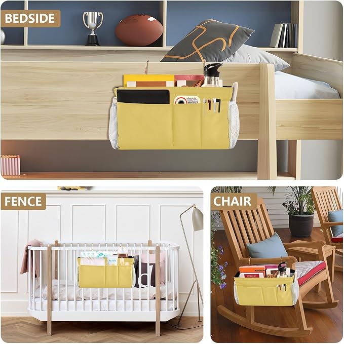 DOMIKING Lemon Yellow Bedside Caddy - Image 8