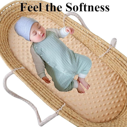 Dot Bassinet Sheet Set 2 Pack Stretch Fitted Cradle Sheets,Ultra Soft,Universal Fit Oval Rectangle Hourglass Pad/Mattress, for Baby Girls and Boys Light Coffee, Bear