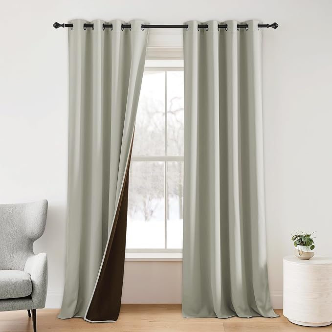NICETOWN Sand Blackout Curtains 95 inches Long by NICETOWN