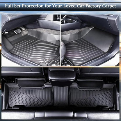 Aiqiying Floor Mats Compatible with Toyota Camry 2012-2017,All Weather Carpet Protector 3D Waterproof Durable Odorless Custom-Fit for 2007-2011 Camry Floor Liner Full Set TPE Car Liners