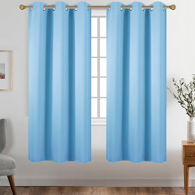 Diraysid Sky Blue Grommet Blackout Curtains by Diraysid%2C+refresh+your+life